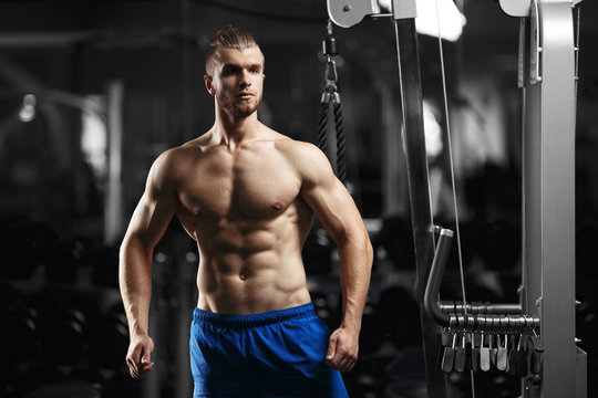 Bodybuilder man in the gym