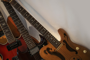Obraz na płótnie Canvas Arranged Guitars
