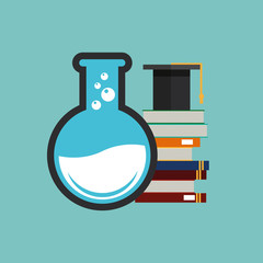 flat design chemistry flask or test tube science related icons image vector illustration