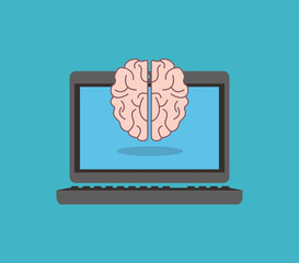 flat design human brain with science related icons image vector illustration