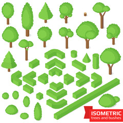 Isometric trees, hedge and bushes