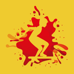 avatar athlete with splattered paint vector illustration design