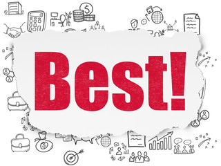 Finance concept: Best! on Torn Paper background