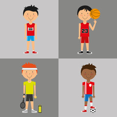 athlete avatar with sport icon vector illustration design