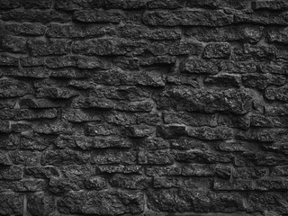 pattern of decorative black slate stone wall surface