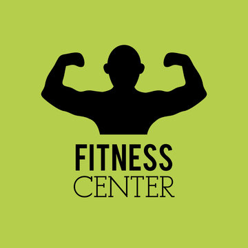 flat design fitness center with healthy lifestyle related icons emblem image vector illustration
