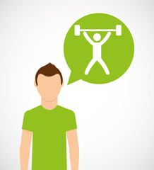 athlete avatar with sport icon vector illustration design