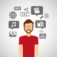 person user social media icons vector illustration design