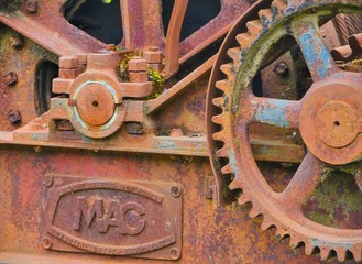 Rusty machine cogs and gears