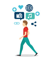 person user social media icons vector illustration design