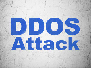 Protection concept: DDOS Attack on wall background