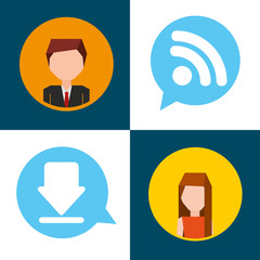 person user social media icons vector illustration design