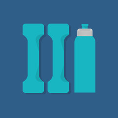 flat design sports water bottle with fitness lifestyle related icons image vector illustration