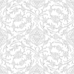 Traditional Arabic  ornament seamless. Floral Ornamental pattern. Iznik .Vector.  Background