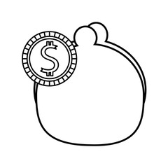 money bag coins finance icon vector illustration design