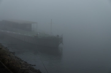 boat in fog
