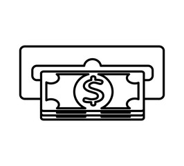 dispensing slot money icon vector illustration design