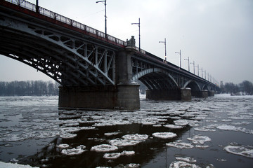 Poniatowski Bridge (Most Poniatowskiego) in downtown Warsaw, Poland,  connecting Powiśle with the Praga quarter  