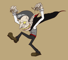 Dracula vector and illustration. monster in Halloween night