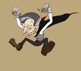 Dracula vector and illustration. monster in Halloween night