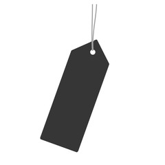 Empty black sale price tag. Vertical alignment Sale tag. Vector illustration.