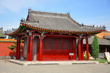 Pavilion on the Eastern section of Shenyang Imperial Palace Mukden Palace, Shenyang, Liaoning Province, China. Shenyang Imperial Palace is UNESCO world heritage site built in 400 years ago.