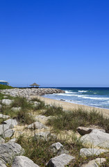 Fototapeta na wymiar Kure Beach at the Historic Site of Fort Fisher in North Carolina