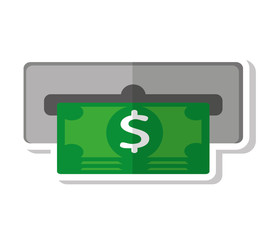 dispensing slot money icon vector illustration design