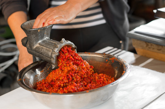 Making Ajvar At Home.