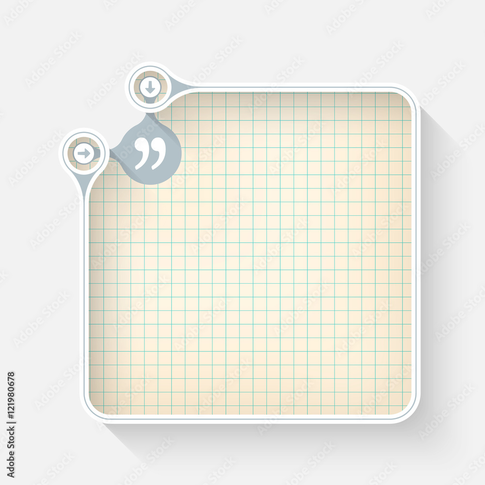 Poster a white box for your text with graph paper and quotation mark