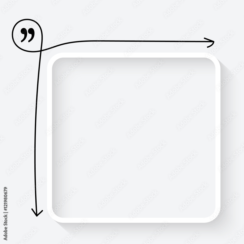 Poster a white text box and quotation mark