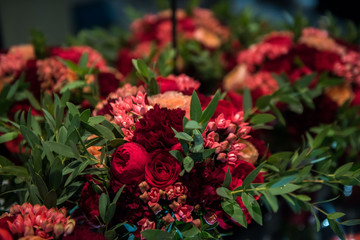 wedding bouquet red orange