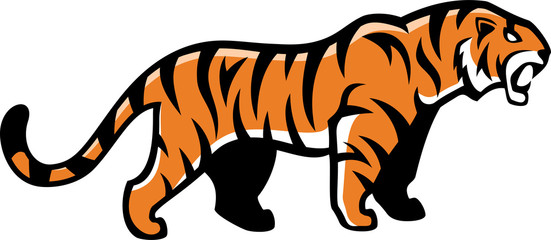 Fototapeta na wymiar vector angry tiger mascot illustration
