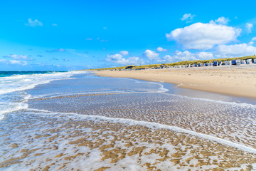 Sea wave on Kampen beach, Sylt island, Germany