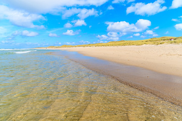 Crystal clear sea water at Kampen beach, North See, Sylt island, Germany