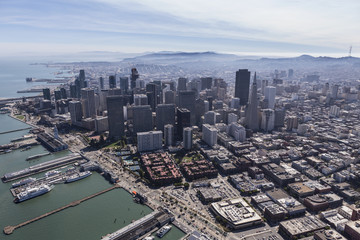 Fototapeta premium Aerial View San Francisco Urban Cityscape