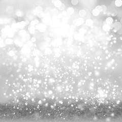 Abstract white and silver circles shiny sparkly glitter background