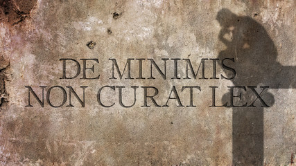 De minimis non curat lex. A Latin phrase that means The law does not bother with very small things.