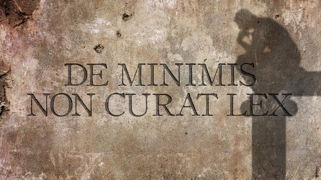 De minimis non curat lex. A Latin phrase that means The law does not bother with very small things.