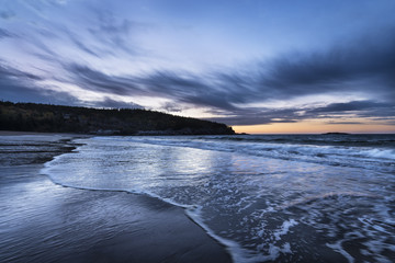 Colorful Sky at Sunrise along Coast of Maine