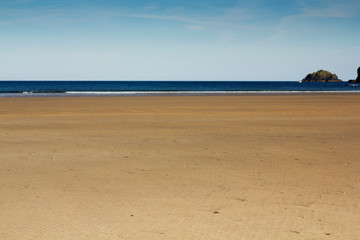 View over the beach at Polzeath in Cornwall