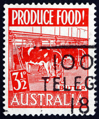 Postage stamp Australia 1953 Modern Dairy, Butter Production