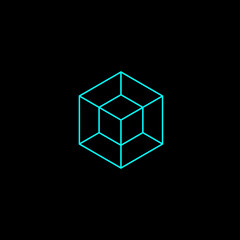 cube minimal logo concept, vector logo template