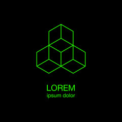 simple cubes logo design concept, vector logo template