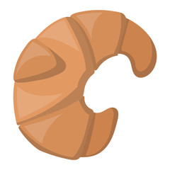 Croissant vector food isolated on white background. Fresh croissant French breakfast icon. Flat croissant vector symbol isolated. Croissant food vector sign