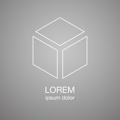 Simple cube logo concept. Logotype design template