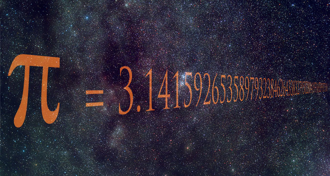 Pi number Milky Way background