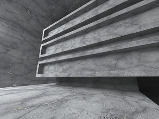 Dark concrete empty room. Architecture background