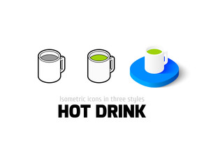 Hot drink icon in different style