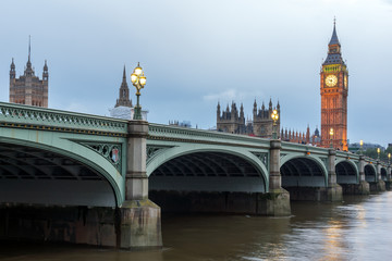 Obraz na płótnie Canvas Amazing Night photo of Westminster Bridge and Big Ben, London, England, United Kingdom